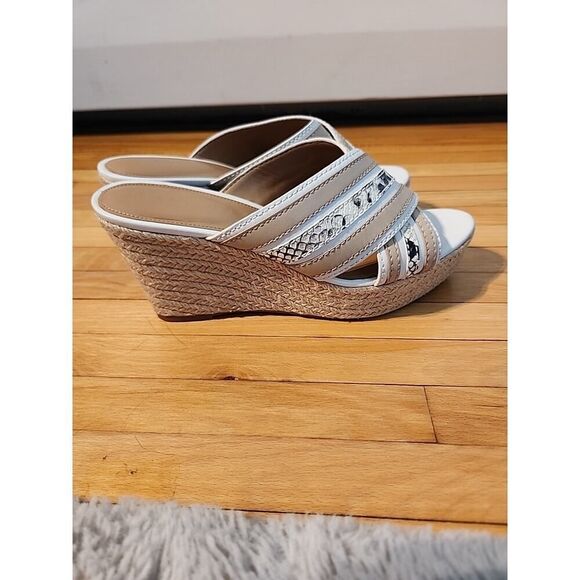 COACH Florentine SNAKE PRINT WOMEN SIZE 9.5 SANDALS WEDGE - Picture 4 of 7